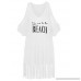 NFASHIONSO Womens Letters Print Baggy Swimwear Bikini Cover-up Beach Dress White B07CNHNQVM